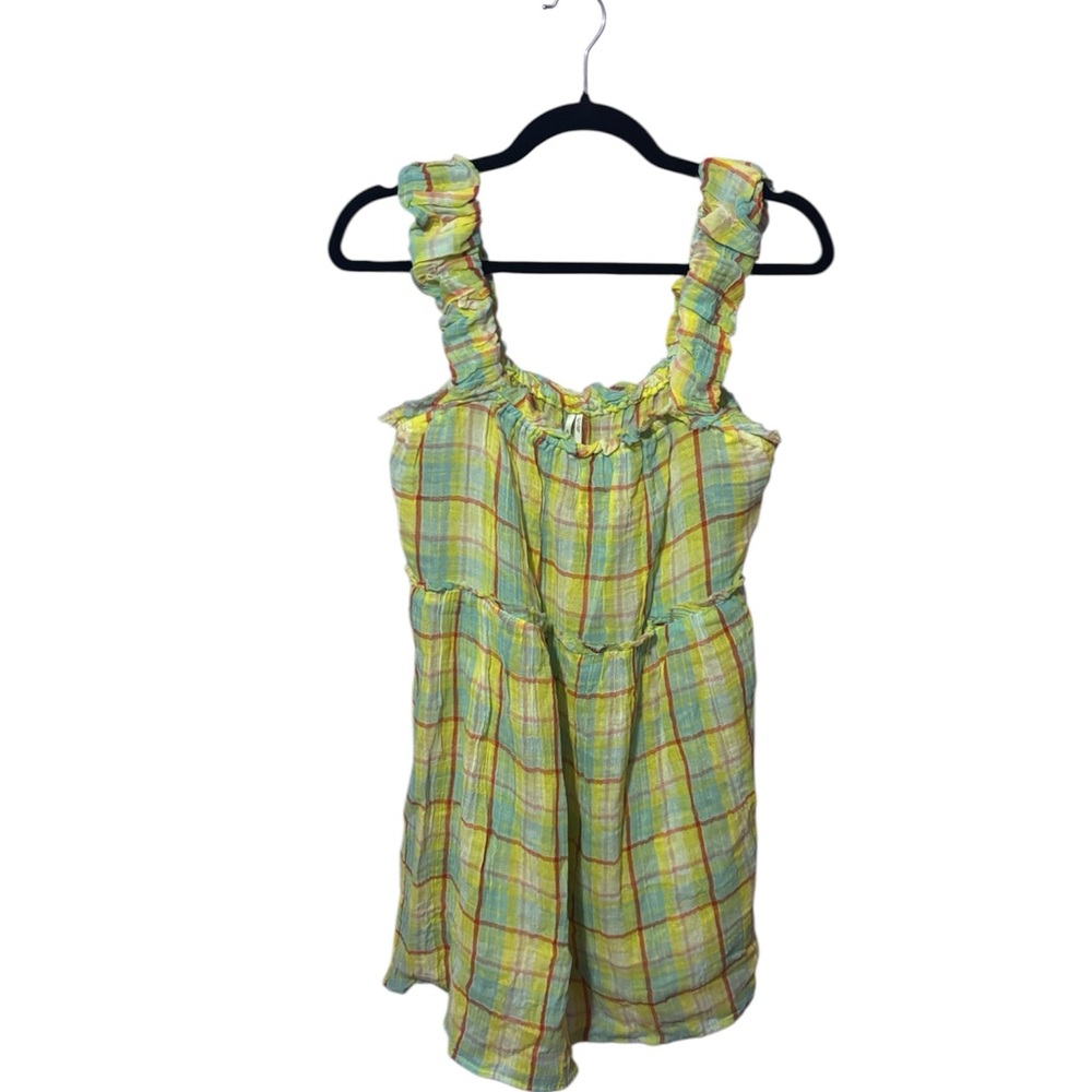 Anthropologie Yellow Plaid Dress